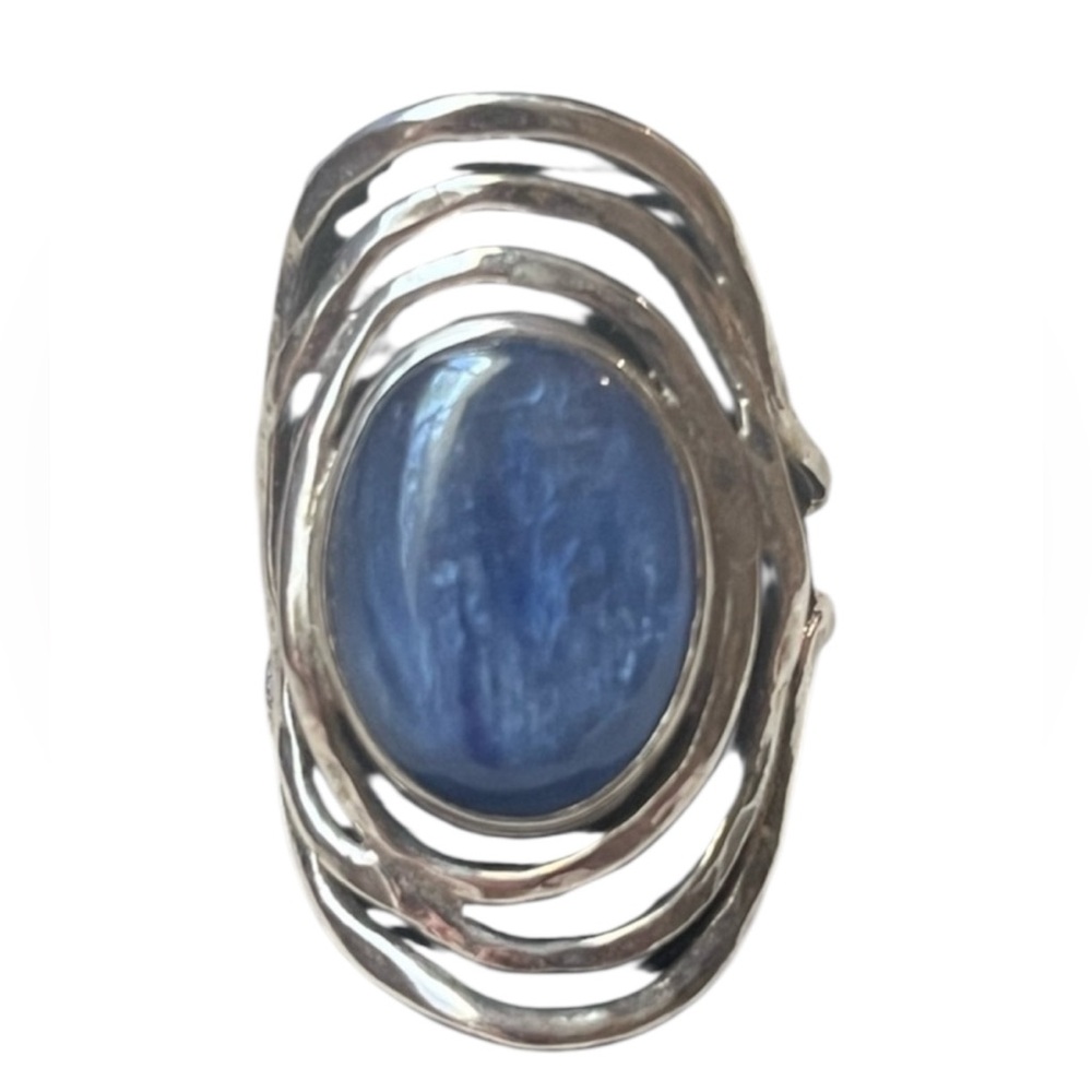 Vintage Sterling Silver and Blue Lapis Lazuli Statement Ring Size 8 Israel Paz
